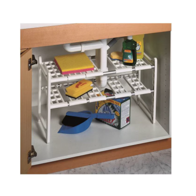 Etajera ajustabila cu doua rafturi de pus sub chiuveta 50 pana la 70 cm