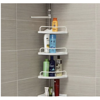 Etajera colt pentru baie si dus 4 rafturi inaltime reglabila montare pe colt pana la 320 cm