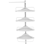 Etajera de colt pentru baie 4 rafturi Alb