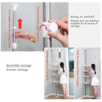 Etajera de colt pentru baie 4 rafturi Alb