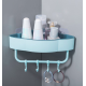 Etajera de colt pentru baie bucatarie cu ventuze sau lipici albastru