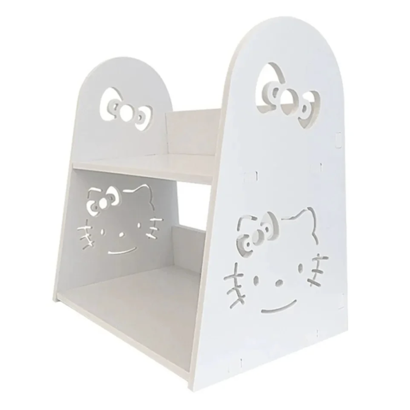 Etajera pentru biroul copilului Hello Kitty 2 compartimente 29x29x19cm Alb