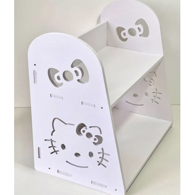 Etajera pentru biroul copilului Hello Kitty 2 compartimente 29x29x19cm Alb
