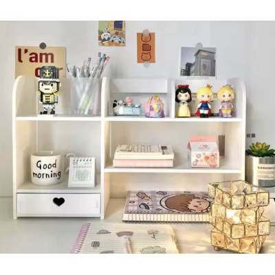 UB Etajeta pentru Birou cu 6 compartimente si un sertar PVC 55x14x34cm Alb