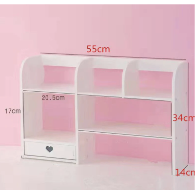 UB Etajeta pentru Birou cu 6 compartimente si un sertar PVC 55x14x34cm Alb