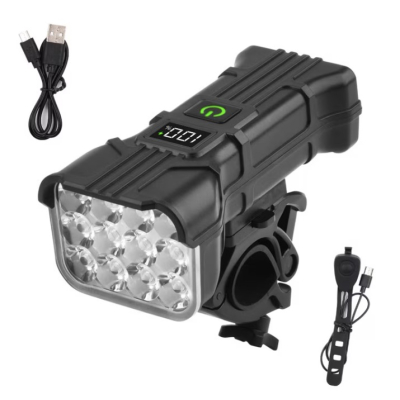 Far LED pentru bicicleta 12 LED 5 Moduri Iluminare + Claxon XK-012