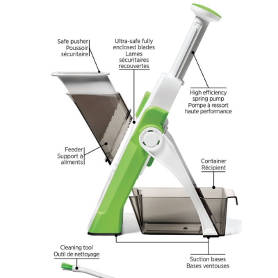 Feliator de legume pliabil tip mandolina cu 4 functii tava de colectare SR 266