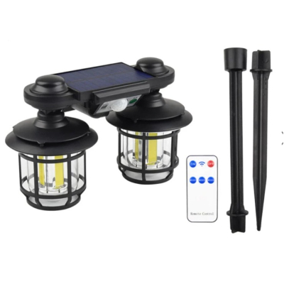 Felinar solar dublu 192 LED cu senzor miscare telecomanda si suport 30W cod JD 2217