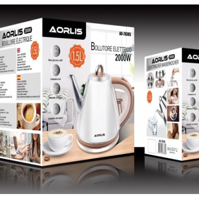 Fierbator Electric de Apa Cana Inox Retro 2000W 1.5L Aorlis AO78385