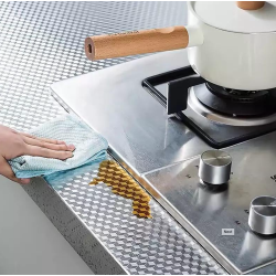 Folie aluminiu ARGINTIE 3D MODEL autoadeziva bucatarie 60 x 300 cm LY