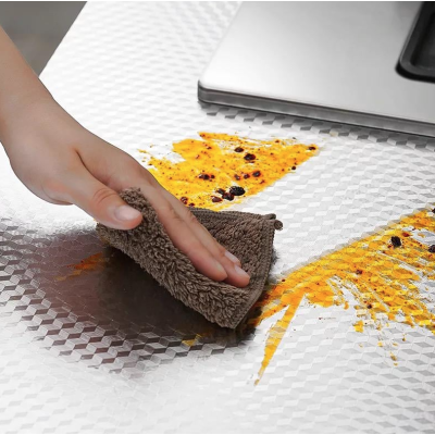 Folie aluminiu ARGINTIE 3D MODEL autoadeziva bucatarie 60 x 300 cm LY