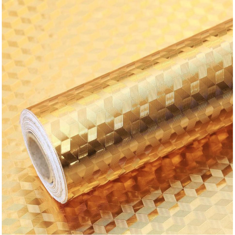 Folie Aluminiu Autoadeziva Efect 3D, AURIE pentru Bucatarie, 60 x 300cm