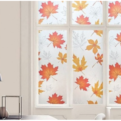 Folie autoadeziva pentru geam frunze aramii 45 x 300 cm