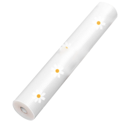 Folie de protectie pentru rafturi 45 x 300cm cu floricele albe