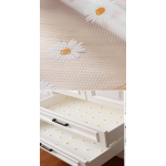 Folie de protectie pentru rafturi 45 x 300cm cu floricele albe 