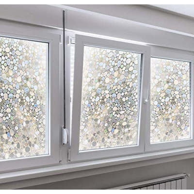 Folie decorativa vitrostatica pentru geam autoadeziva  45 x 300 cm model PIETRICELE