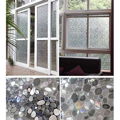 Folie decorativa vitrostatica pentru geam autoadeziva  45 x 300 cm model PIETRICELE