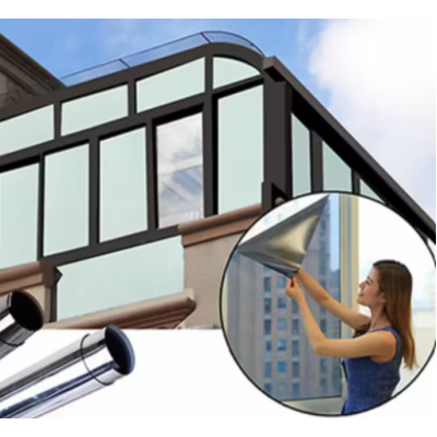 Folie Reflexiva protectie Geamuri montare pe interior si protectie solara UV ALBASTRA 45 x 300 cm