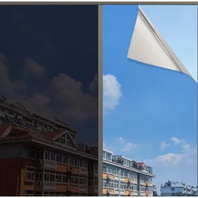 Folie Reflexiva protectie Geamuri montare pe interior si protectie solara UV ALBASTRA 45 x 300 cm