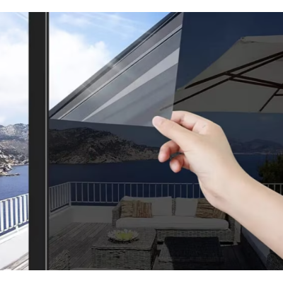 Folie Reflexiva protectie Geamuri montare pe interior si protectie solara UV NEAGRA 45 x 300 cm