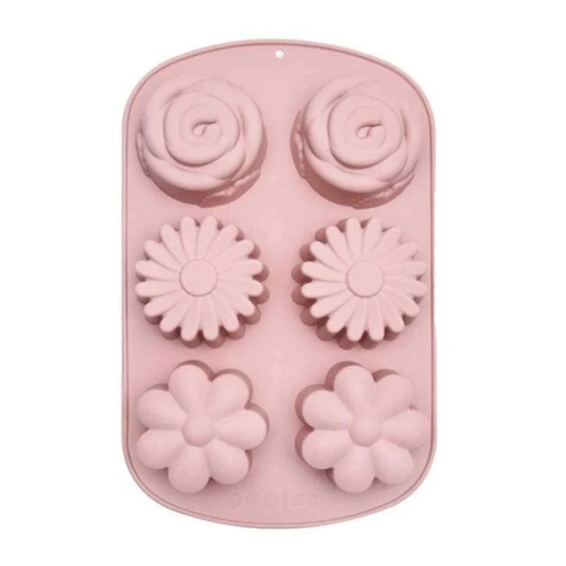 Forma din silicon pentru 6 briose modele diferit