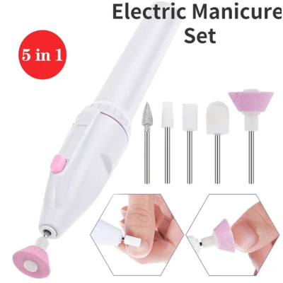 Freza de unghii portabila cu 5 capete diferite pentru Manichiura si Pedichiura