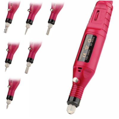 Freza Unghii Roz include 5 pile 5 capete abrazive Viteza Reglabila Semiprofesionala ALIMENTARE USB