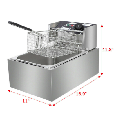Friteuza electrica de grasime capacitate 6L si maner din otel inoxidabil