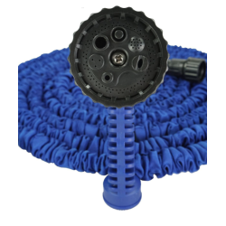 Furtun extensibil pentru gradina 15 m cu pistol de udat albastru