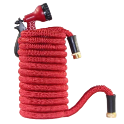 Furtun extensibil pentru gradina SUPER HOSE 75 FT = 22.5m Rosu