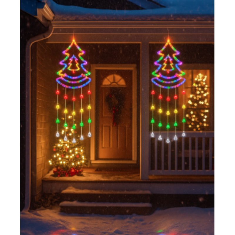 Ghirlanda luminoasa colorata tip BRAD lungime 160 cm cu 60LED alimentare la priza multicolor