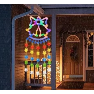 Ghirlanda luminoasa colorata tip CLOPOTEL lungime 160 cm cu 60LED alimentare la priza multicolor