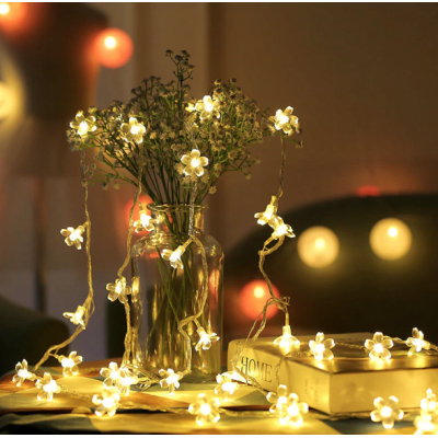 Ghirlanda solara cu 50 flori de cires LED interior-exterior LY