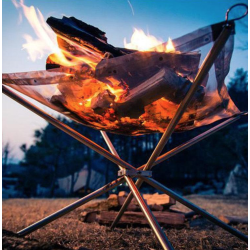 Gratar pliabil pentru camping cu plasa din otel inoxidabil