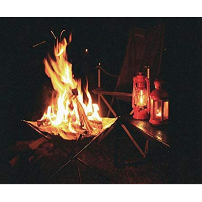 Gratar pliabil pentru camping cu plasa din otel inoxidabil