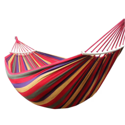 Hamac de gradina pentru 2 persoane multicolor 190x150 cm cu bara lemn 40 cm