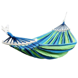 Hamac de gradina pentru o persoana multicolor 190x80 cm cu bara lemn 40 cm