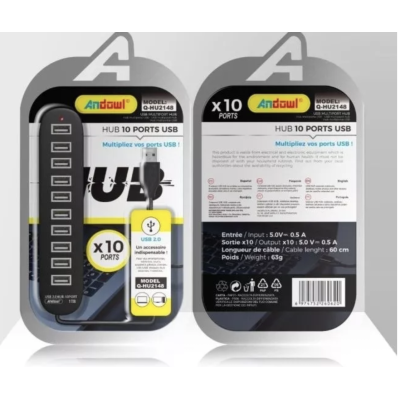 HUB extern 10 porturi USB conectare prin USB Q HU2148