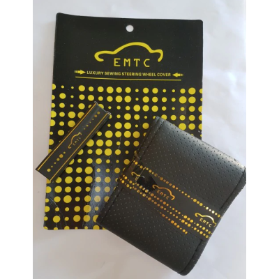 Husa volan Neagra cu ac si ata imitatie piele