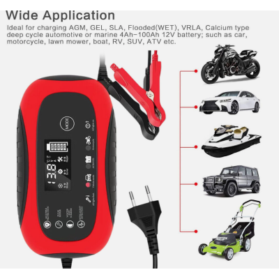 Incarcator baterie auto 12V 6A Rosu