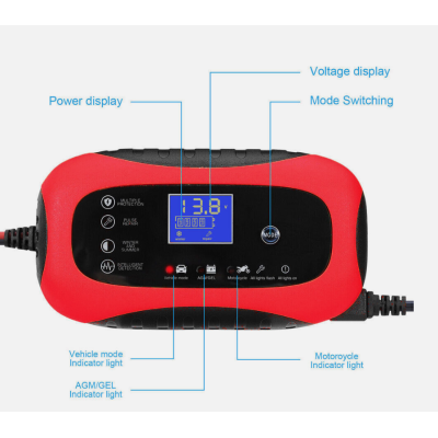 Incarcator baterie auto 12V 6A Rosu