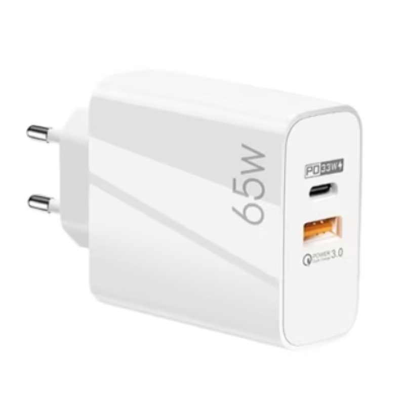 Incarcator de priza putere 65W cu 2 porturi Alb