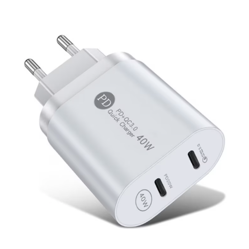 Incarcator de priza rapid PD cu USB C 2 porturi 40W