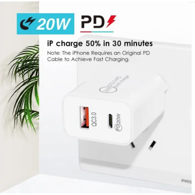 Incarcator pentru telefon PD+QC3.0 20W