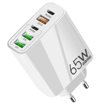 Incarcator priza 65W cu 3 porturi USB 2 porturi PD/Type C incarcare rapida