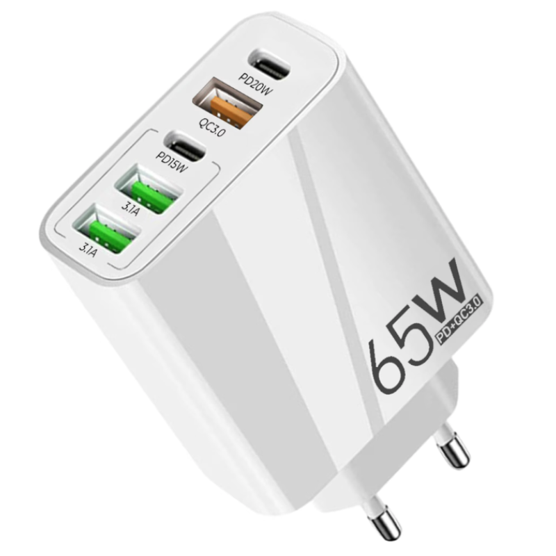 Incarcator priza 65W cu 3 porturi USB 2 porturi PD/Type C incarcare rapida