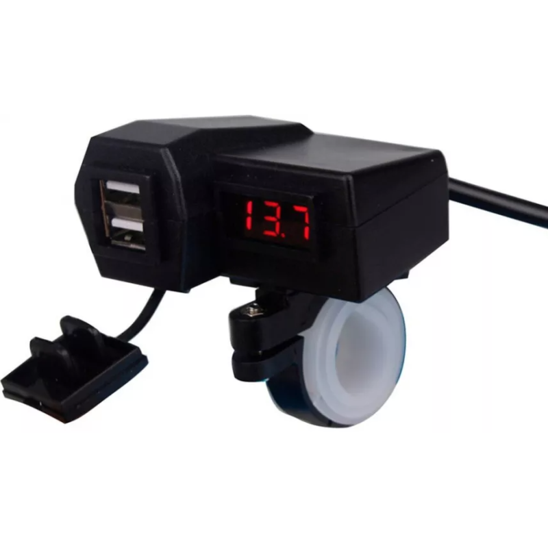 Incarcator USB pentru motocicleta 4in1 CD3311 afisaj LED