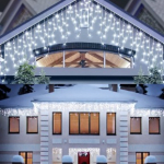 Instalatie 12 metri ALB RECE 300 LED tip turturi franjuri