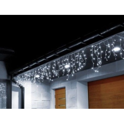 Instalatie 12 metri ALB RECE 300 LED tip turturi franjuri