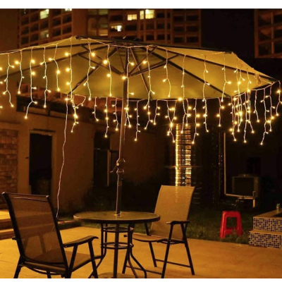 Instalatie 20 metri ALB CALD 500 LED tip turturi franjuri